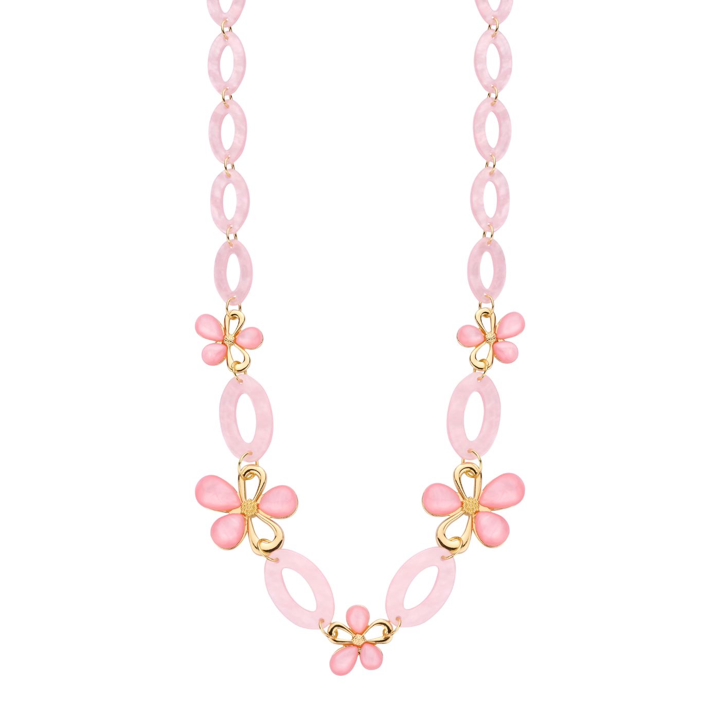 Collier - Klaaslang Halsketting Lichtroze