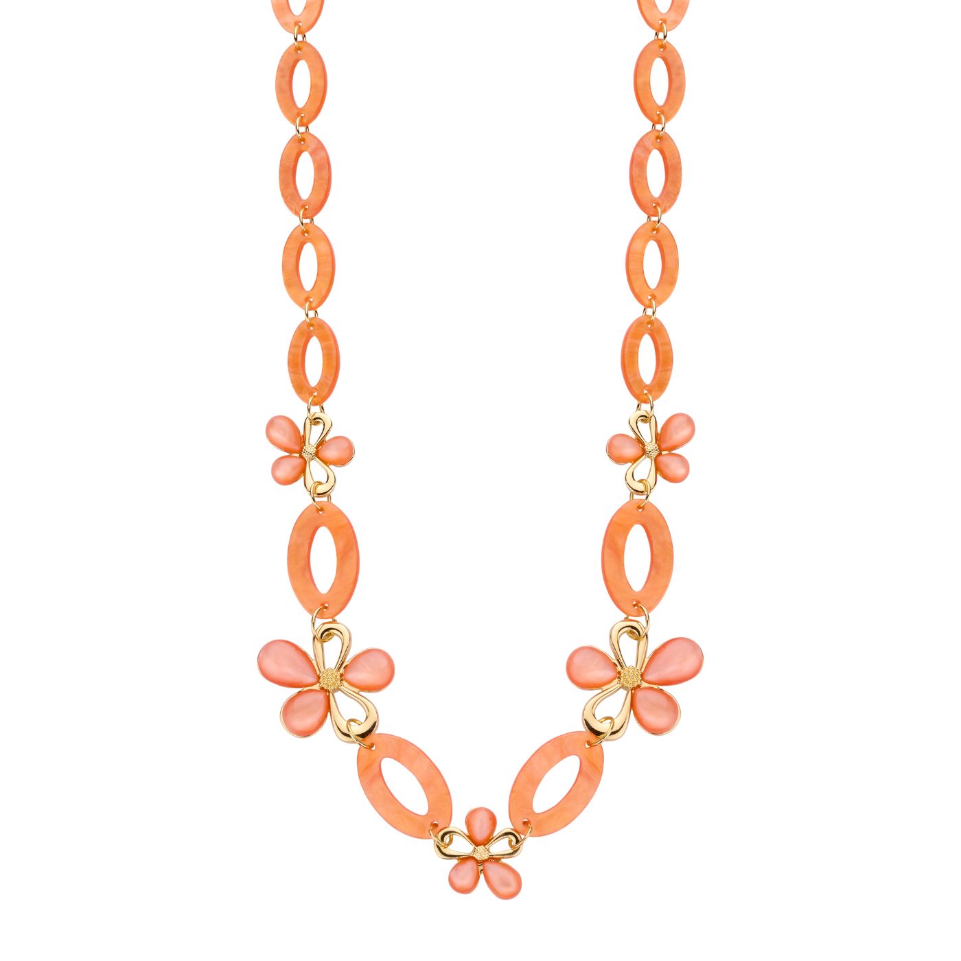 Collier - Klaaslang Halsketting Oranje