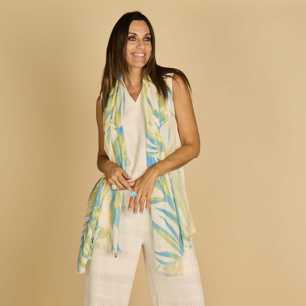 Sjaal - Lcscarves172 Blauw/Lime