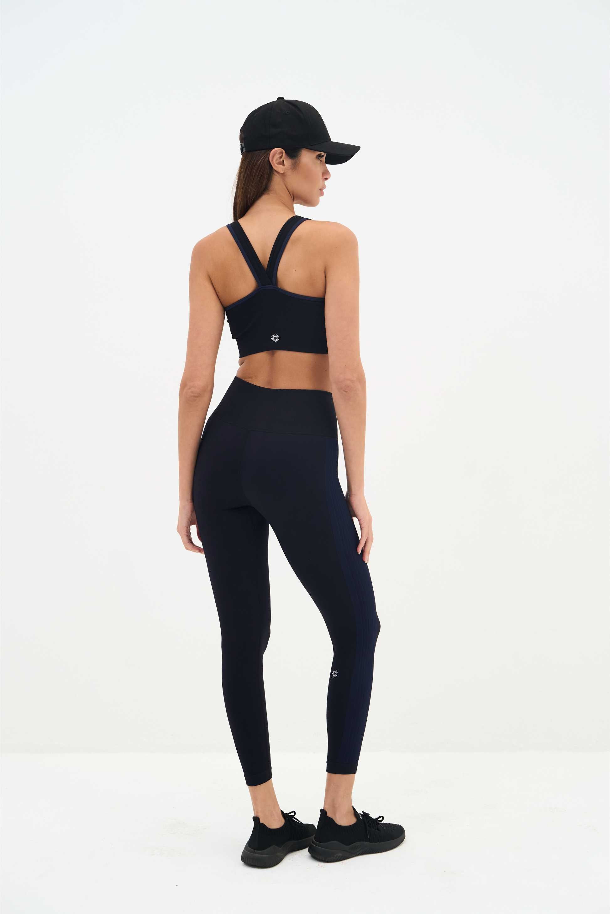 Malta Legging - Zwart/Blauw