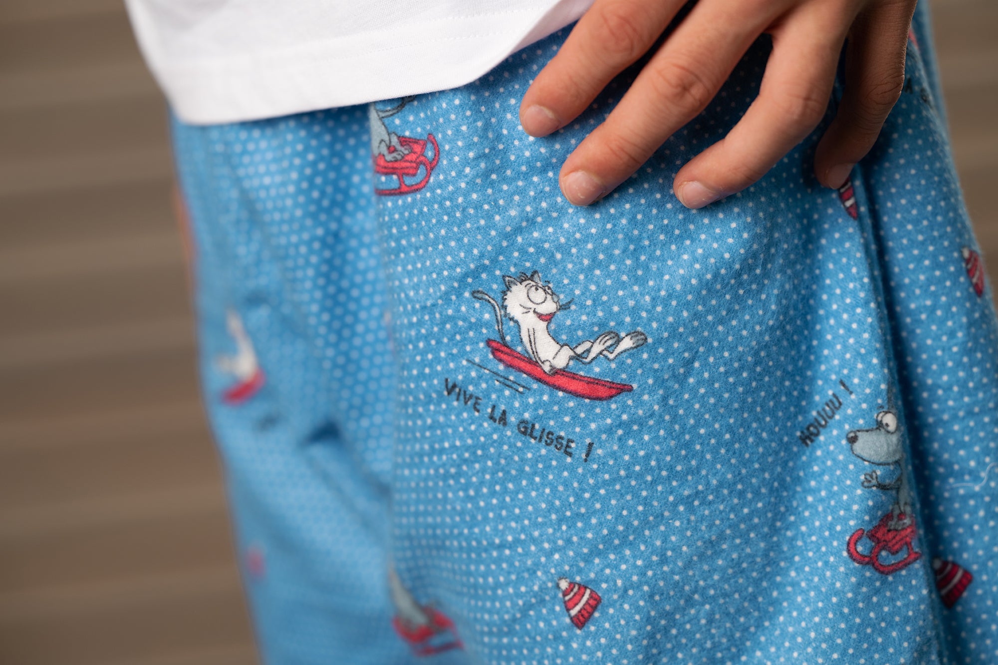 Flanellen en Jersey Pyjama - Jongen/Meisje - Wit en Blauw