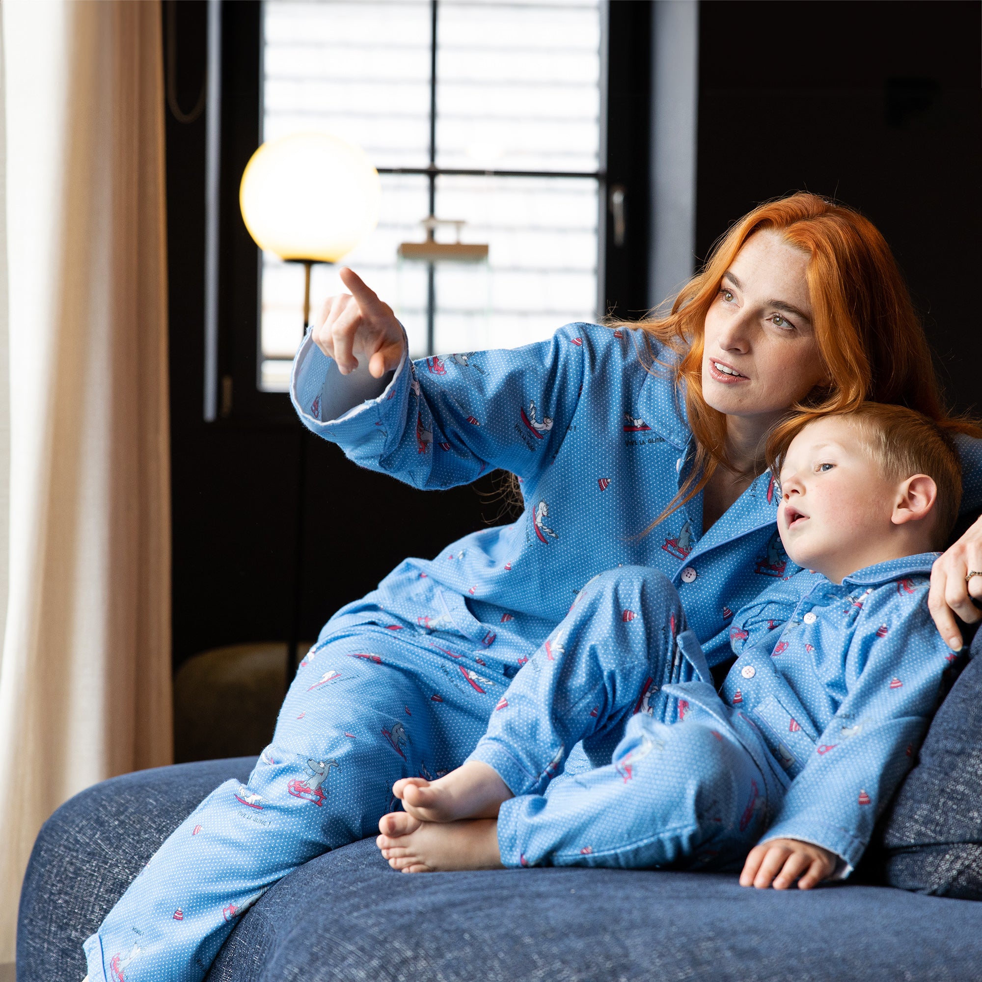 Flanellen Pyjama - Dames - Alaskablauw