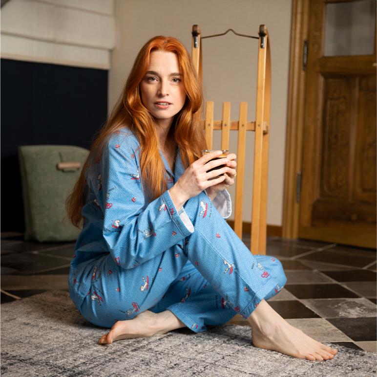 Flanellen pyjama - Vrouwen - Alaska-Blauw