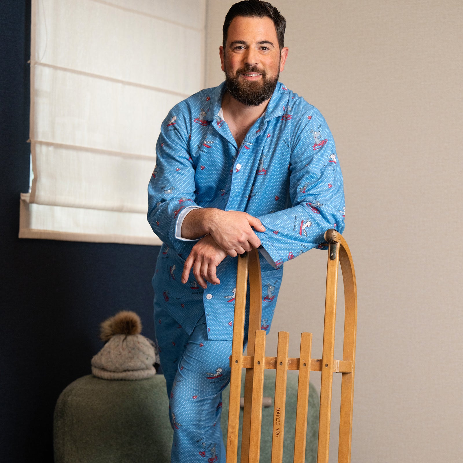 Pyjama Flannelle  - Men - Bleu Alaskan 