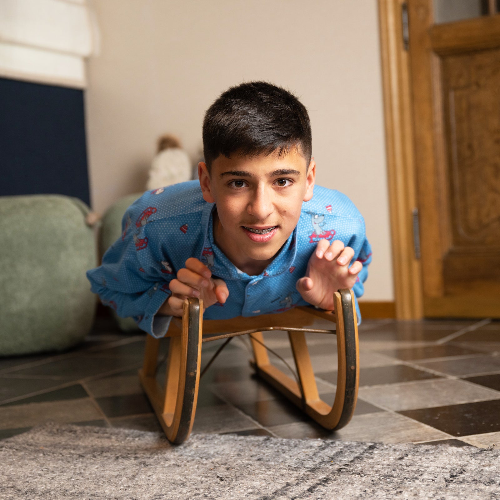 Flanellen Pyjama - Jongen/Meisje - Alaskablauw