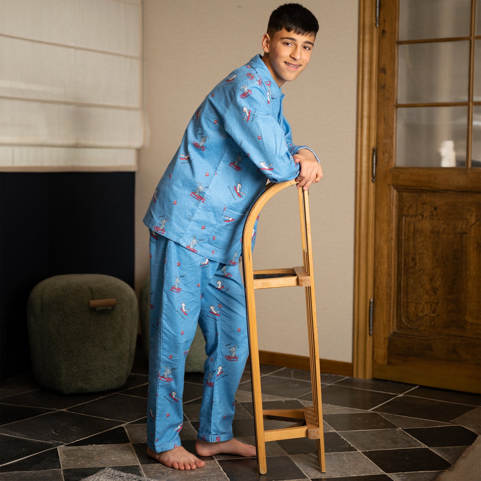 Flanellen Pyjama - Jongen/Meisje - Alaskablauw