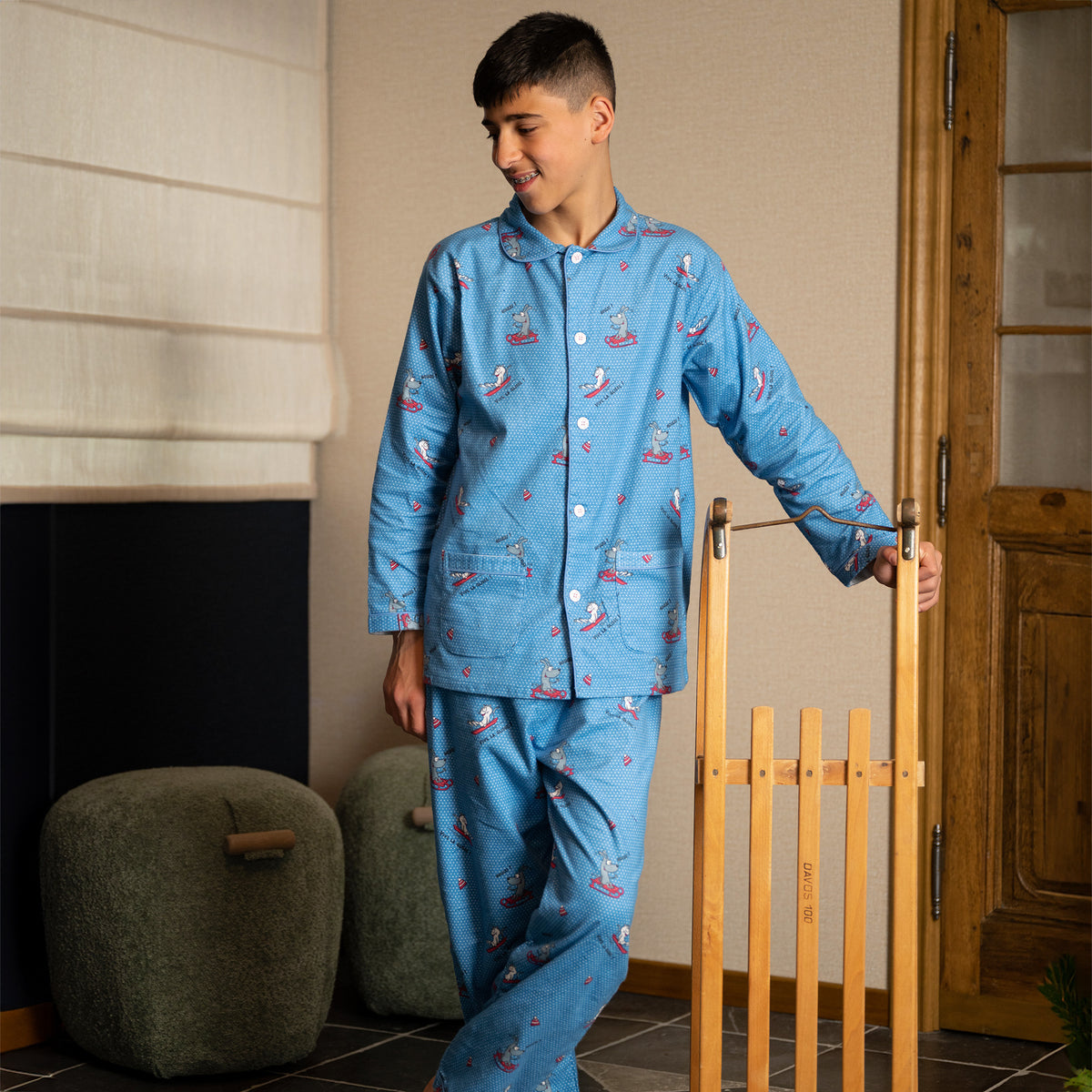 Pyjama Flannelle  - Boy/Girl - Bleu Alaskan 