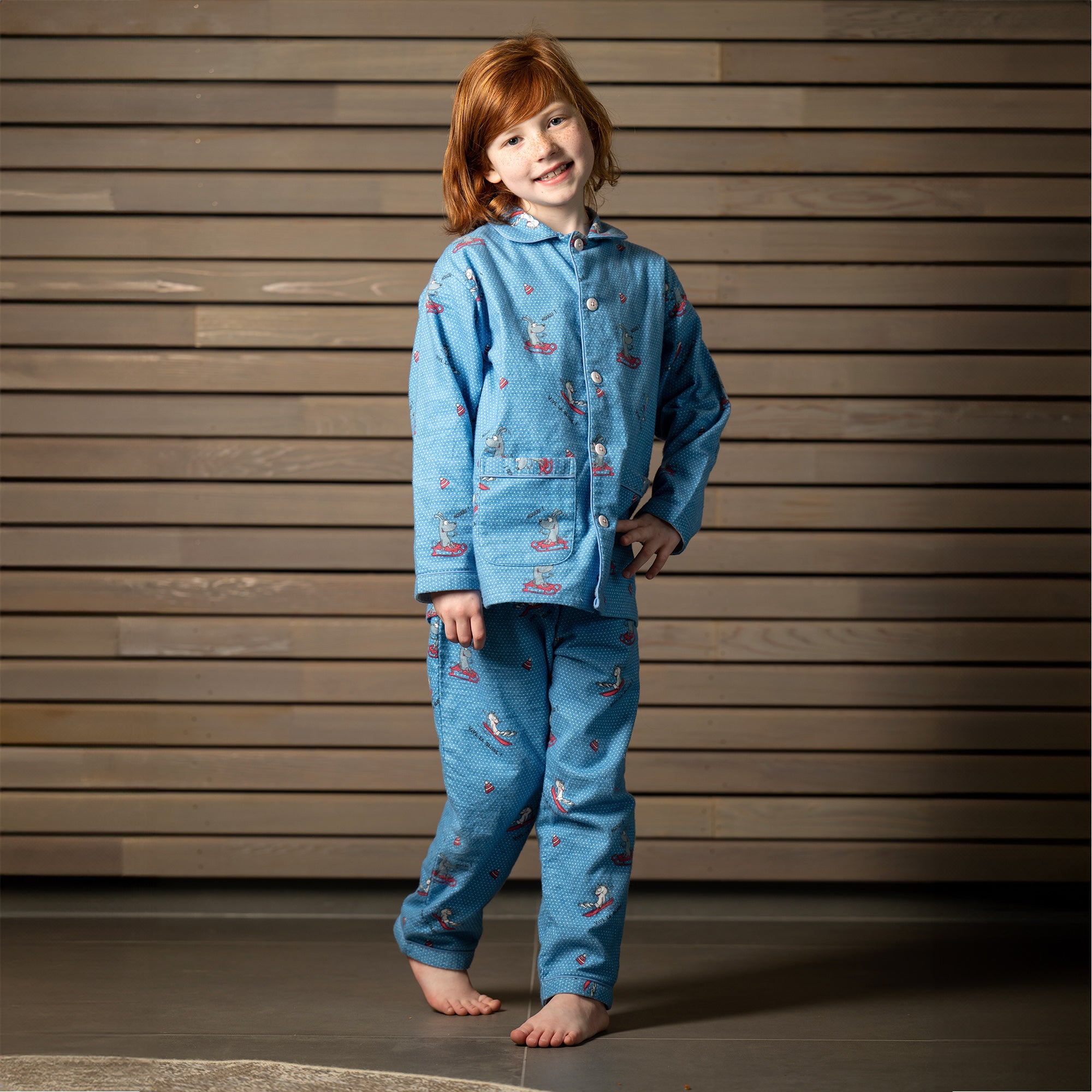 Flanellen Pyjama - Jongen/Meisje - Alaskablauw