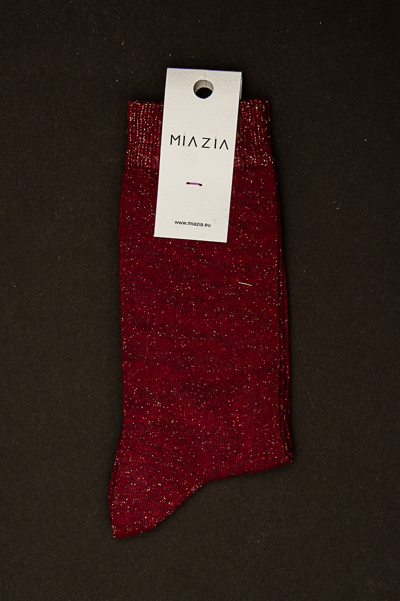 Mia Zia - Glittersokken in Bordeaux