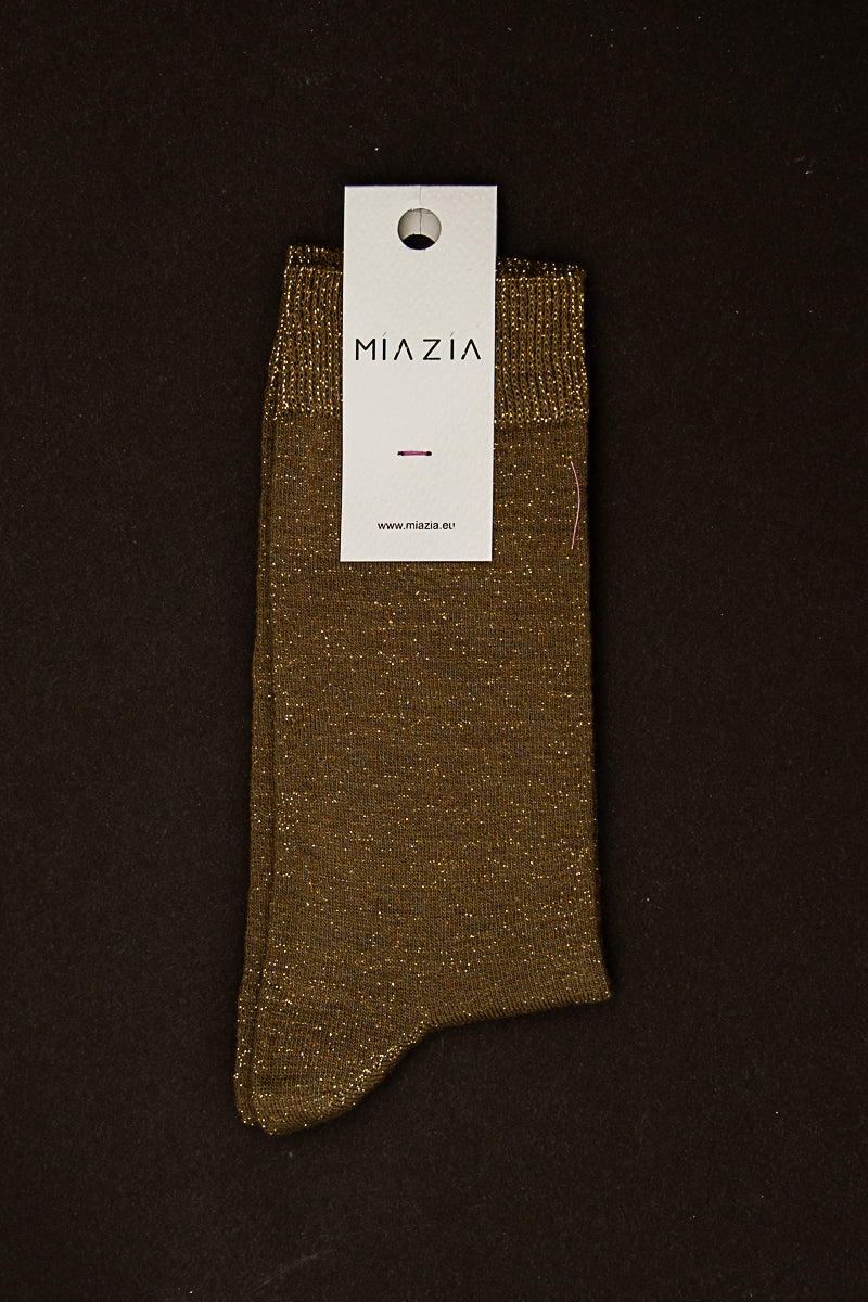 Mia Zia - Glittersokken in Kaki