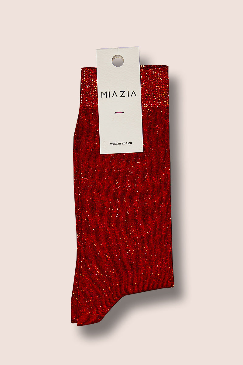 Mia Zia - Glittersokken in Rouge