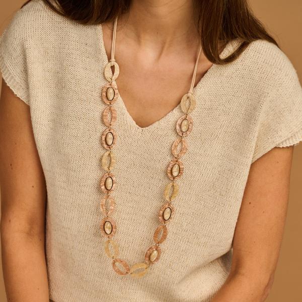 Halsketting - Karlalang Ecru