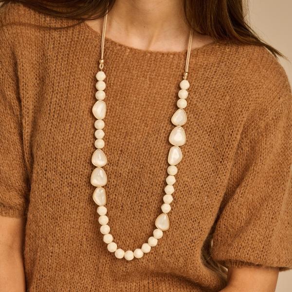 Halsketting - Kerano Ecru