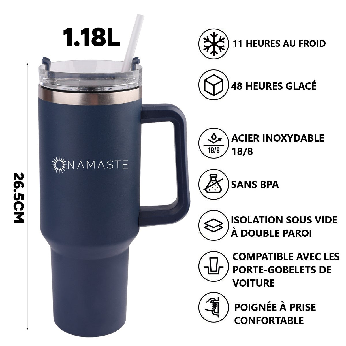 Thermos Isotherme Onamaste 1,2L - Bleu Cyan
