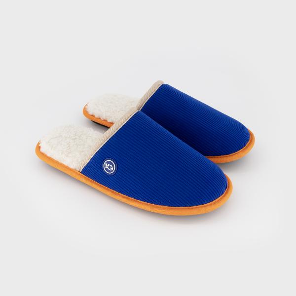 Chaussons en velours côtelé - Bleu électrique