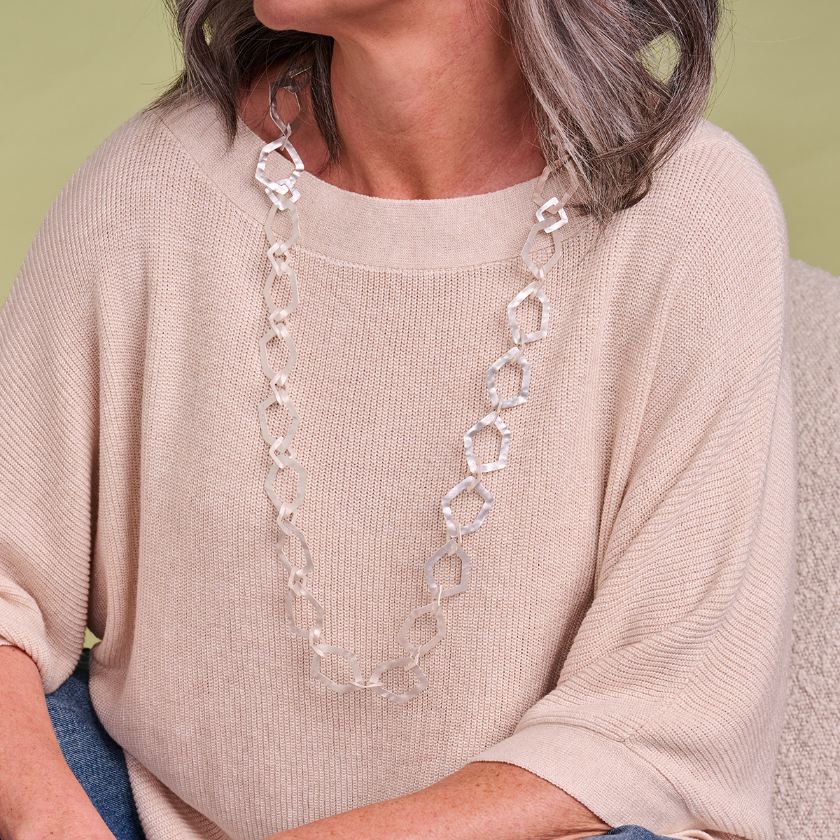 Collier - Drieklang Halsketting Zilverkleurig Mat