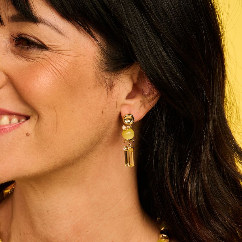 Boucles D'Oreilles - Dadu Oorbellen Geel