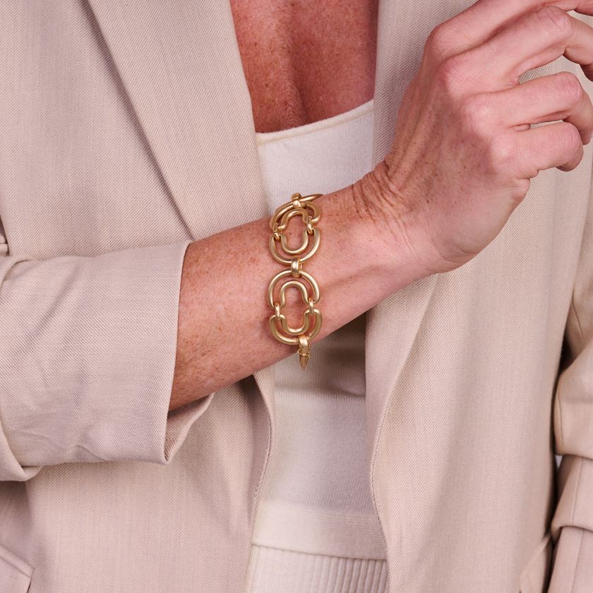 Bracelet - Damme Armband Goudkleurig Mat