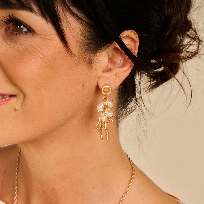 Boucles D'Oreilles - Dandori Oorbellen Goudkleurig Mat