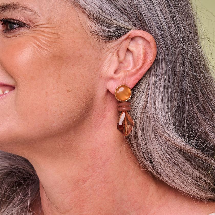 Boucles D'Oreilles - Kob30 Oorbellen Cognac