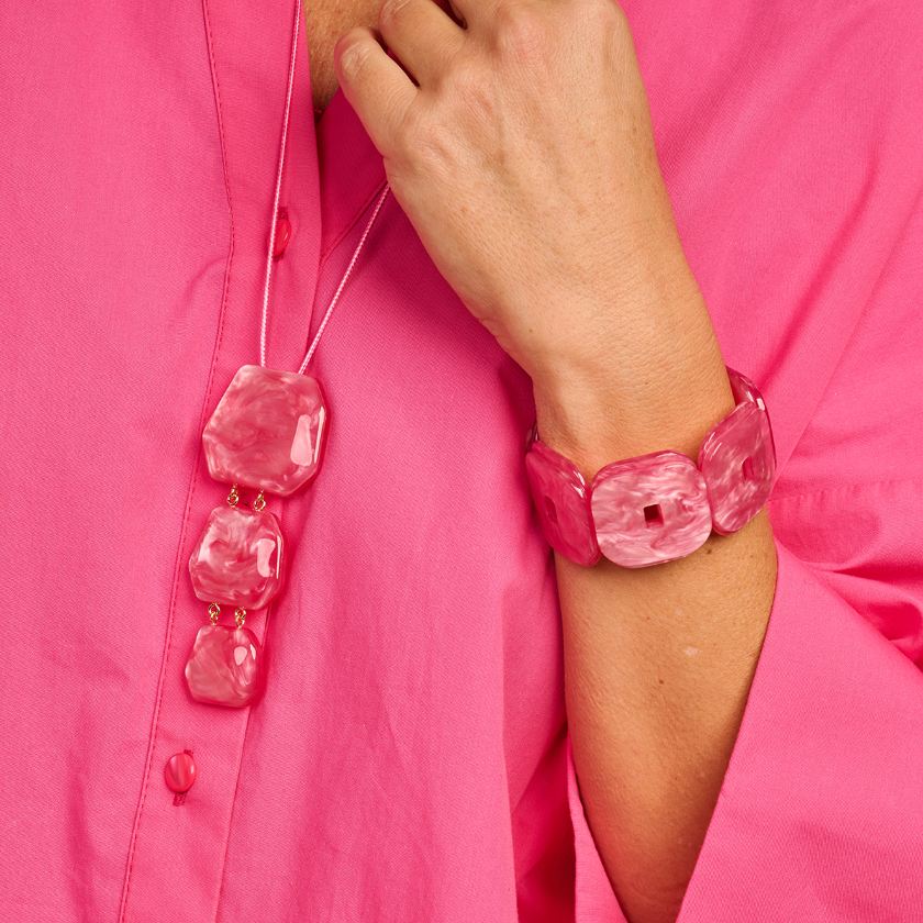 Collier - Koralie Halsketting Fuchsia