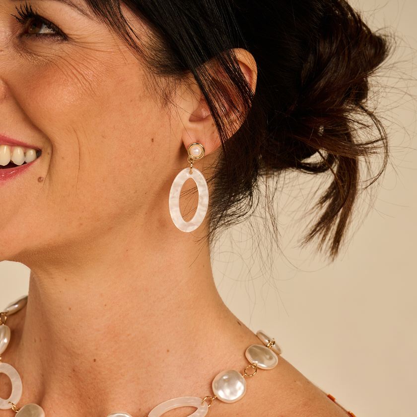 Collier - Karn Halsketting Wit