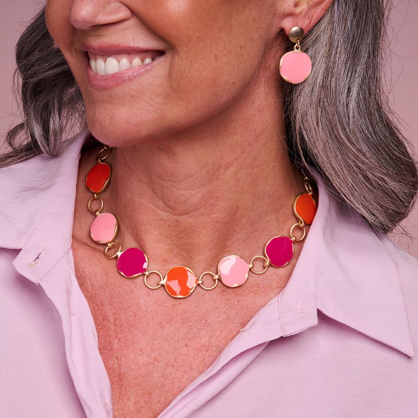 Halsketting - Kent Halsketting Multi Roze