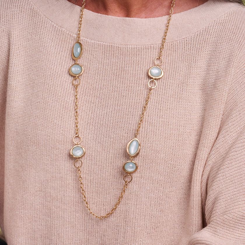 Collier - Kobelang Halsketting Watergroen