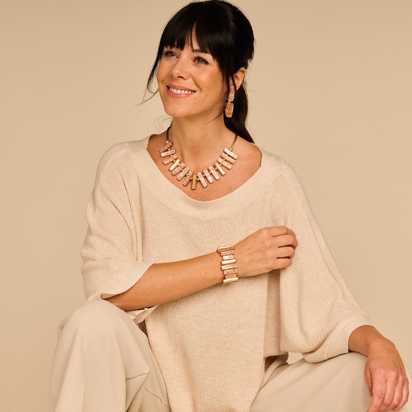 Collier - Konnor Halsketting Beige