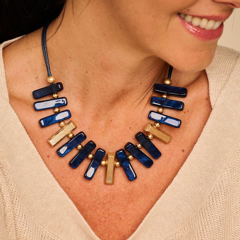 Collier - Konnor Halsketting Donkerblauw