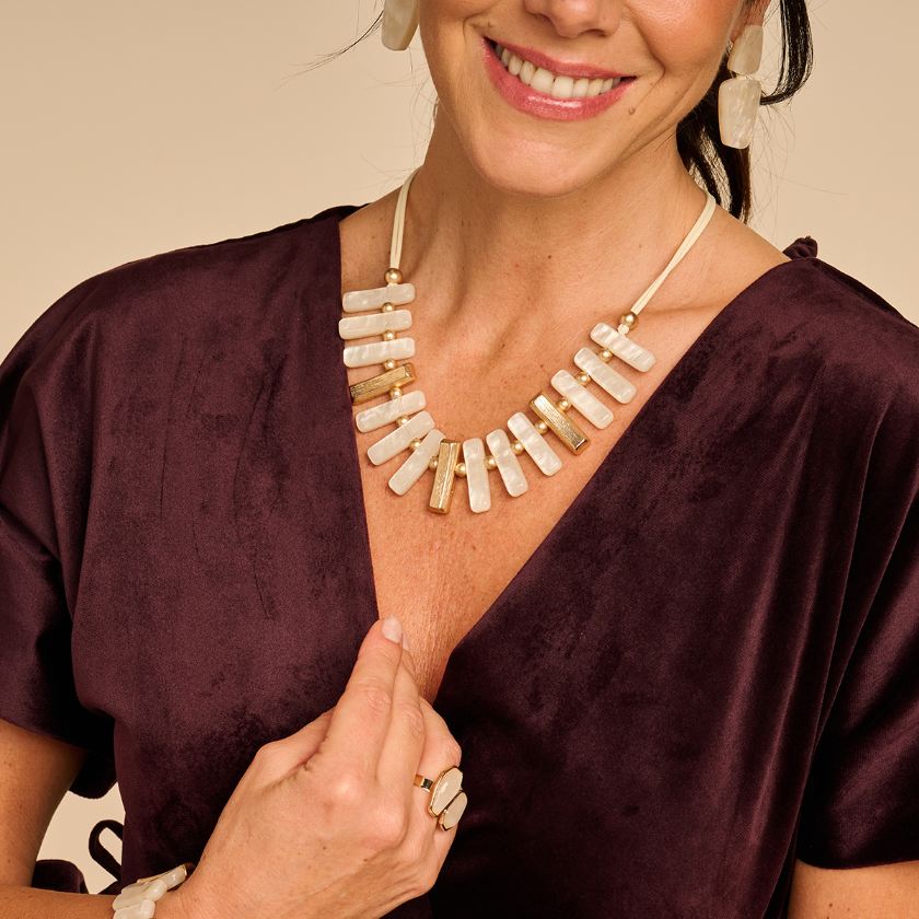 Collier - Konnor Halsketting Ecru