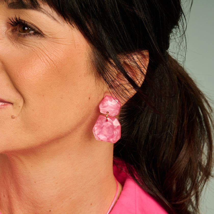 Boucles D'Oreilles - Koralie Oorbellen Fuchsia