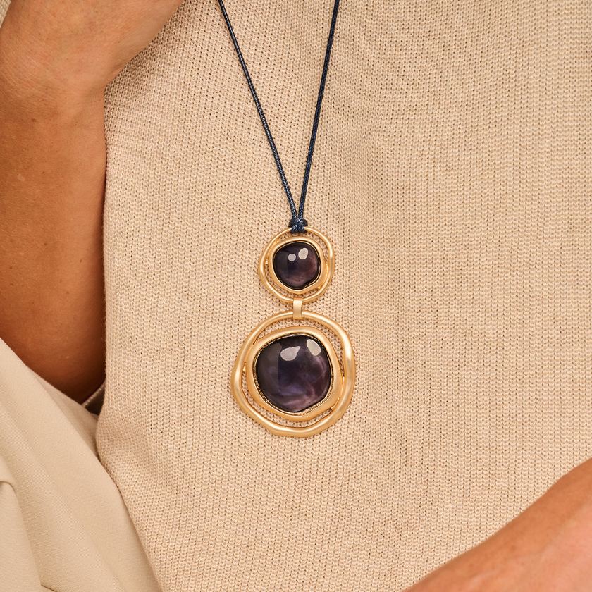 Collier - Kurt Halsketting Donkerblauw