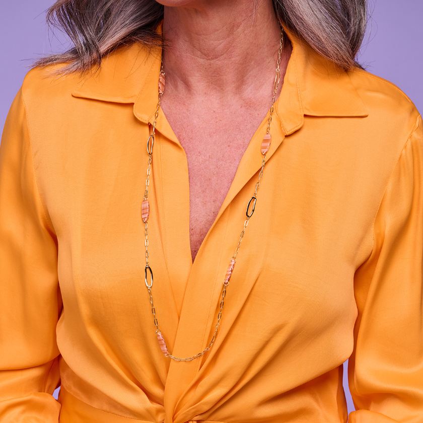Collier - Macaolang Halsketting Oranje