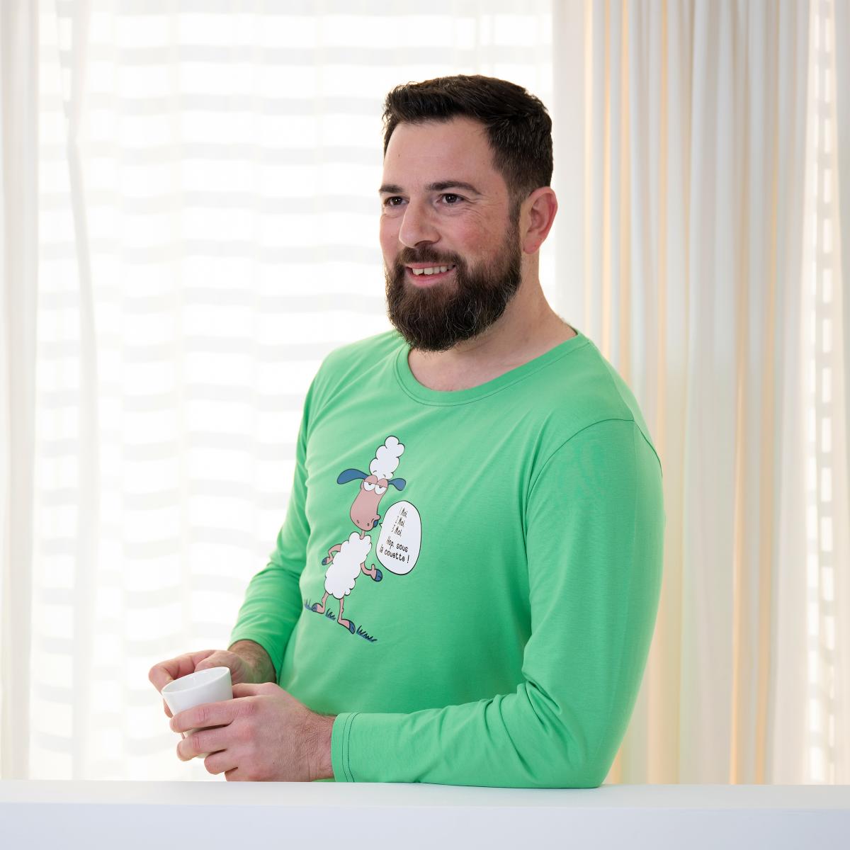 Man - Lange Pyjama - Groen