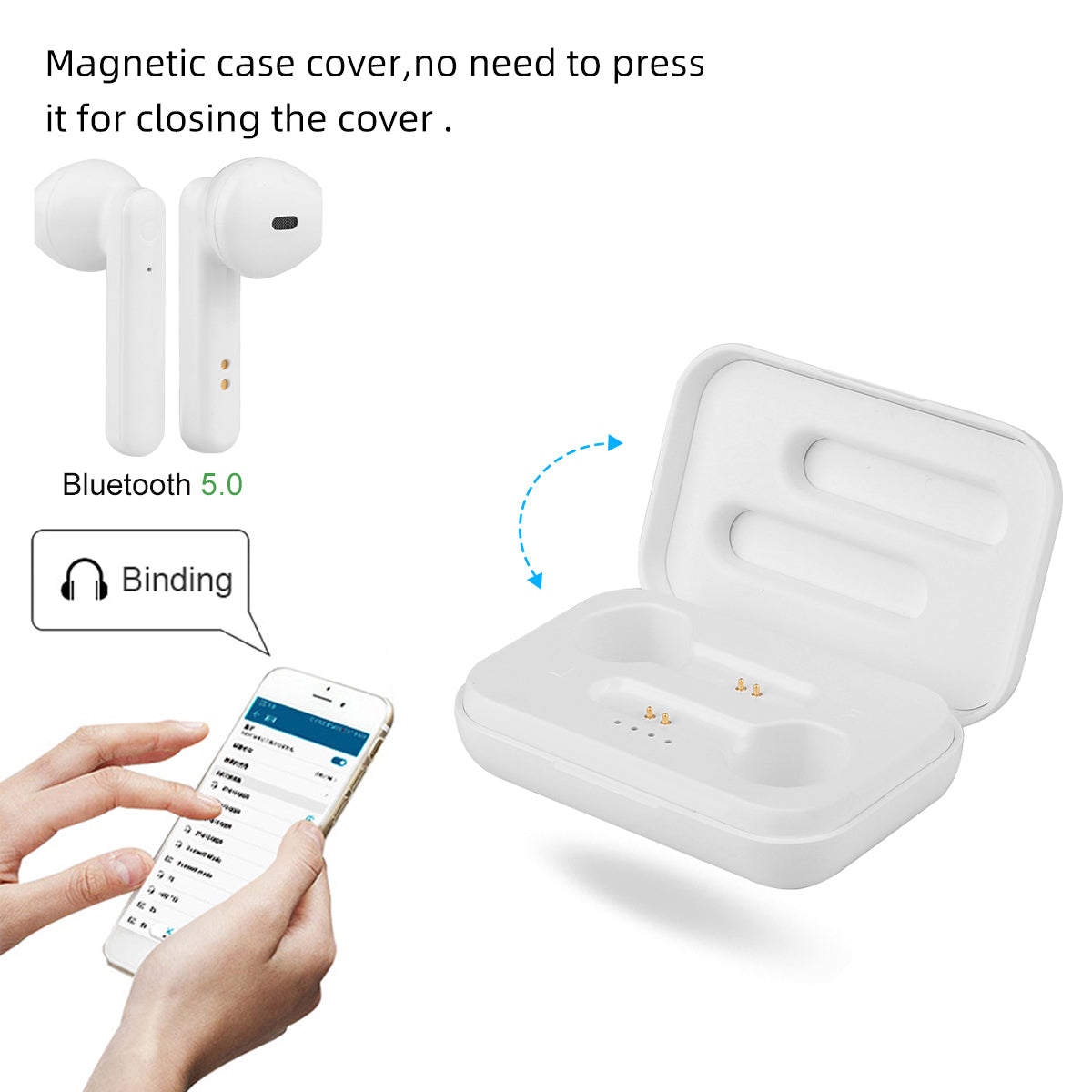 Tactiele Bluetooth V5.0+Edr Oordopjes - Wit