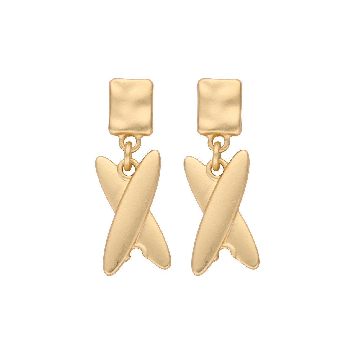 Boucles D'Oreilles - Octaaf Oorbellen Goudkleurig Mat