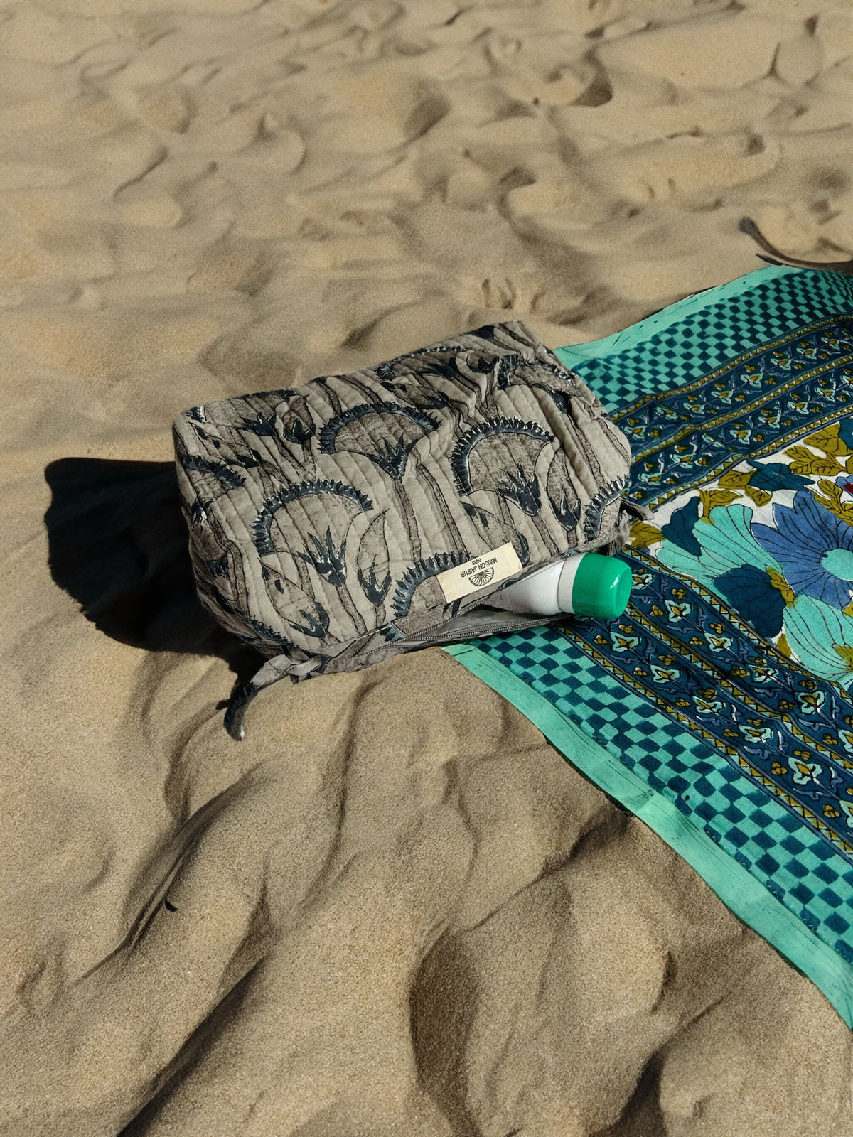 Pouch Delhi L Gris en voile de coton