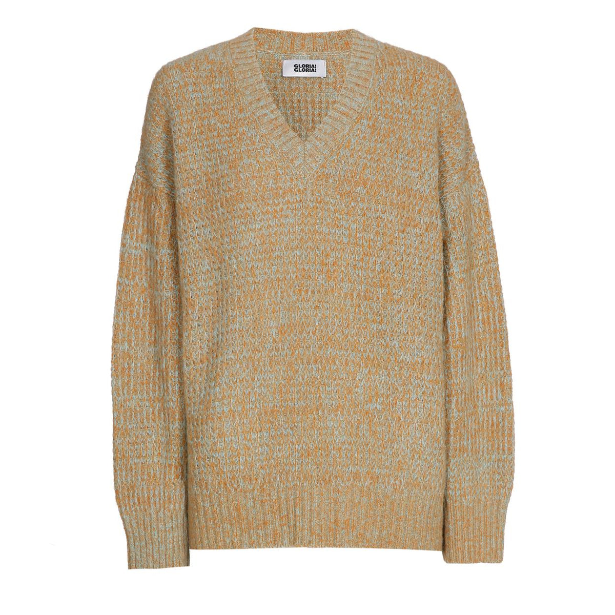 Pixy V-Neck Sweater Caramel-Blue