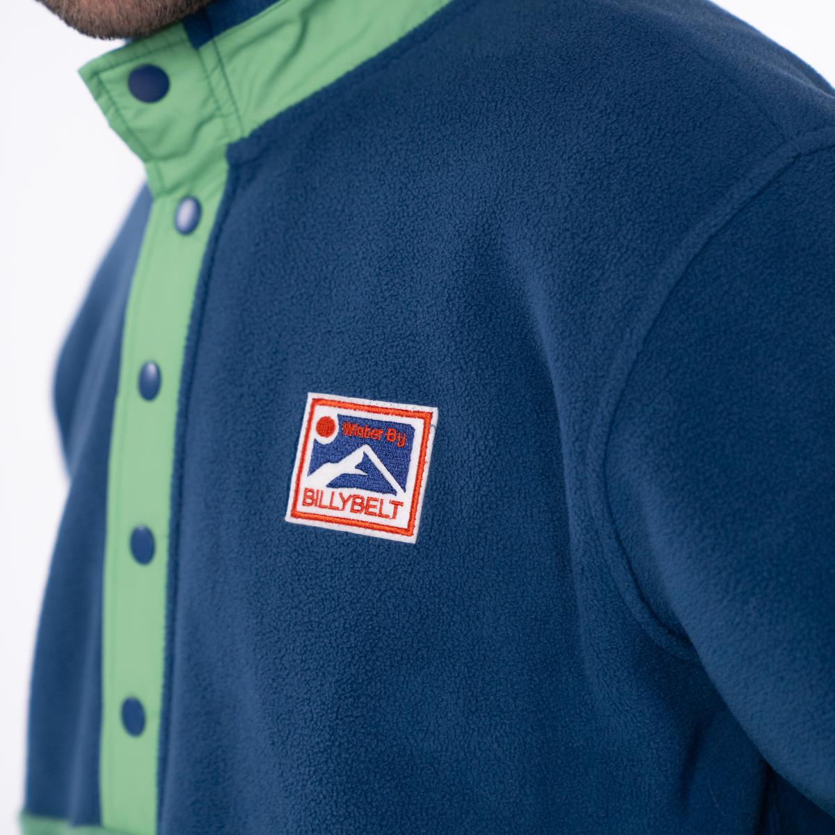 Sweat en polaire - Marine et vert - Bleu