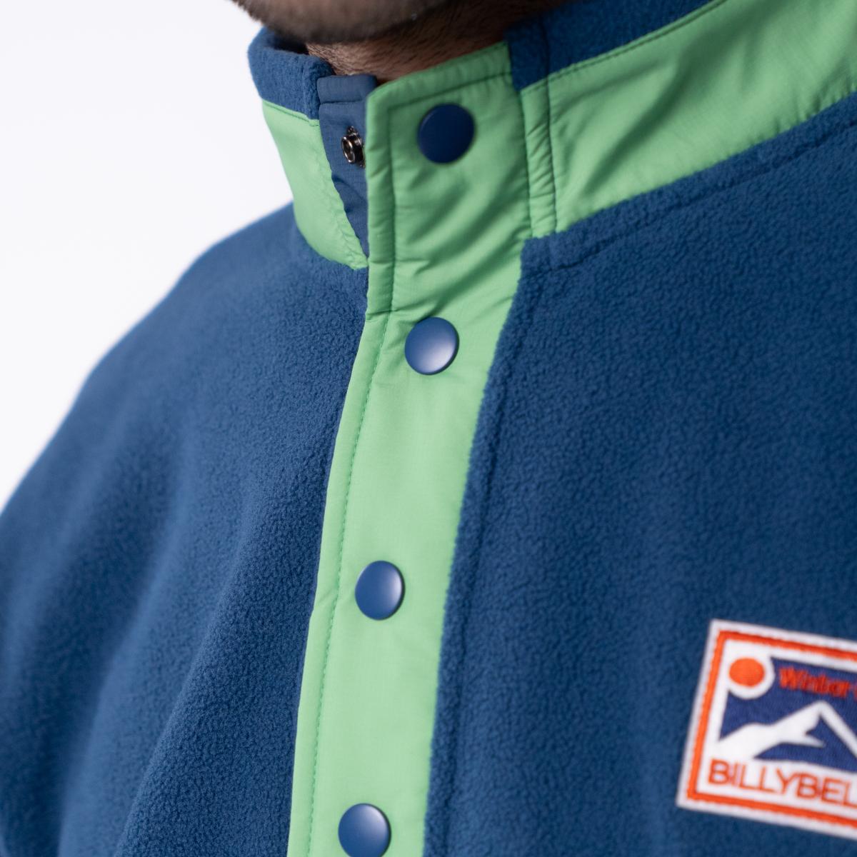 Sweat en polaire - Marine et vert - Bleu