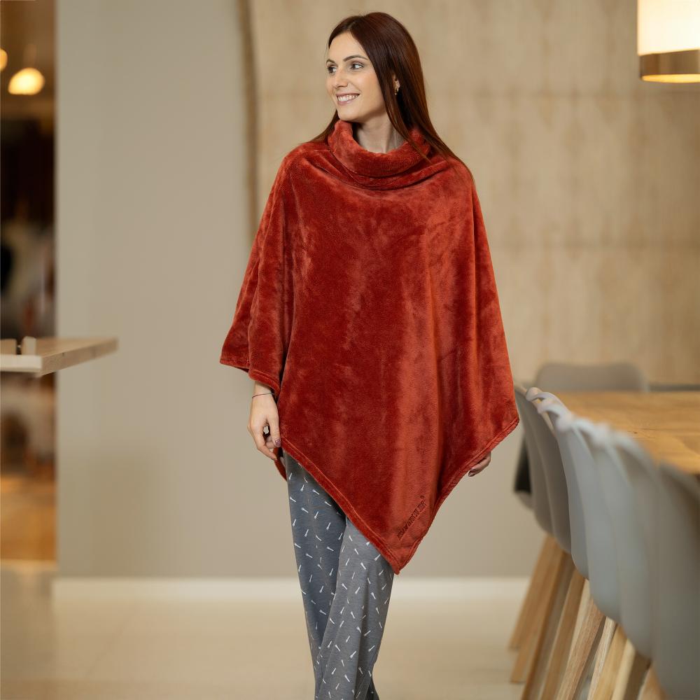 Poncho - Femme - Terracotta