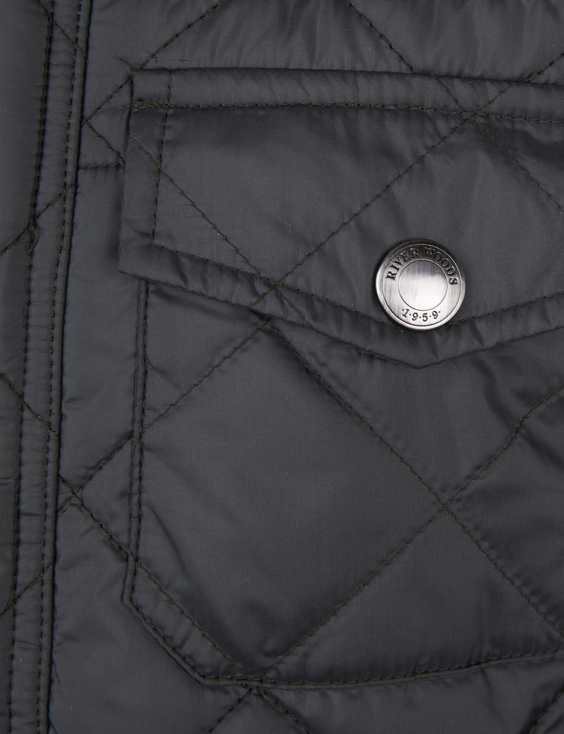 Basic Diamond Quilted Jkt - Groen