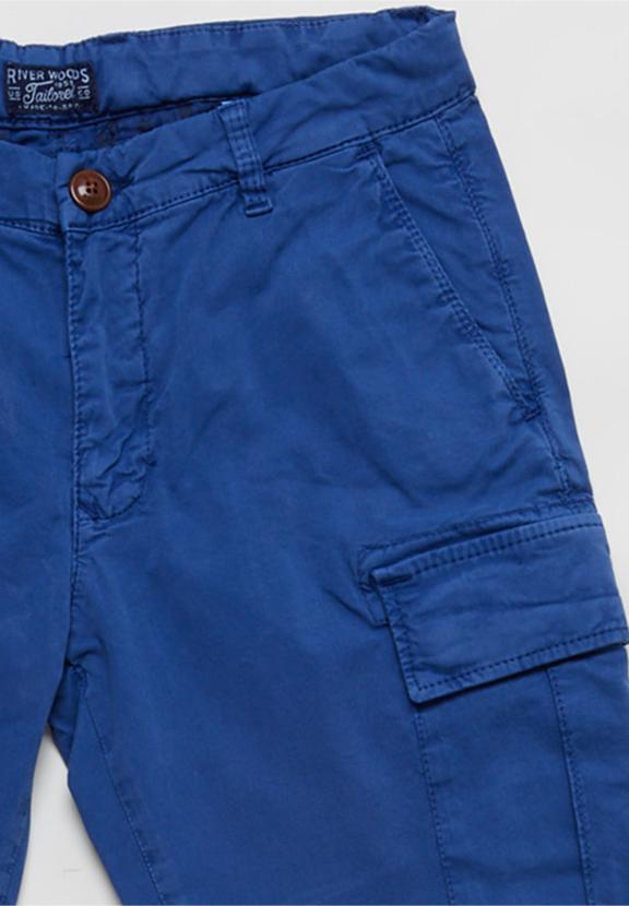 Stretch Fancy Military Short - Blauw