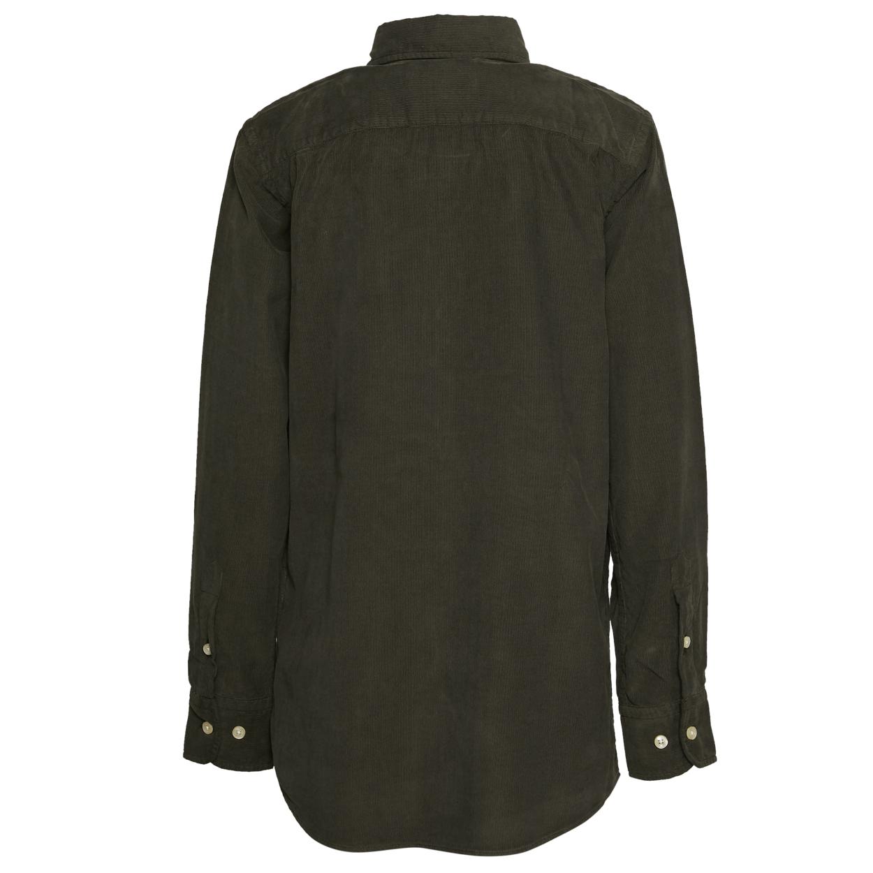 Custom Fit Wallstreet Velvet Shirt In Green - Groen