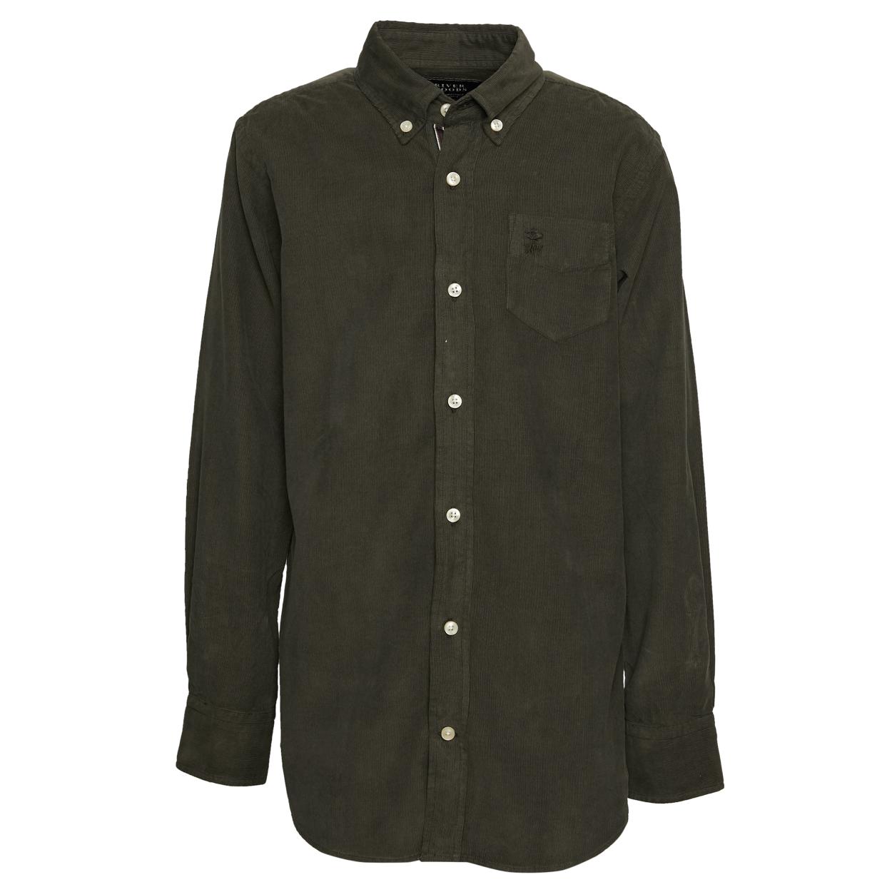 Custom Fit Wallstreet Velvet Shirt In Green - Groen