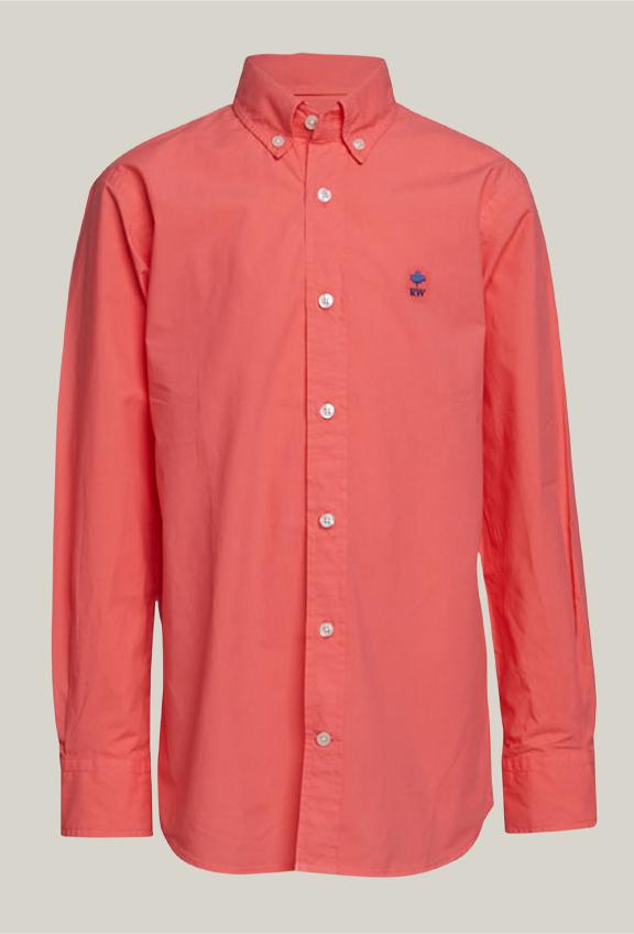 Custom Fit Poplin Shirt Juice - Rood
