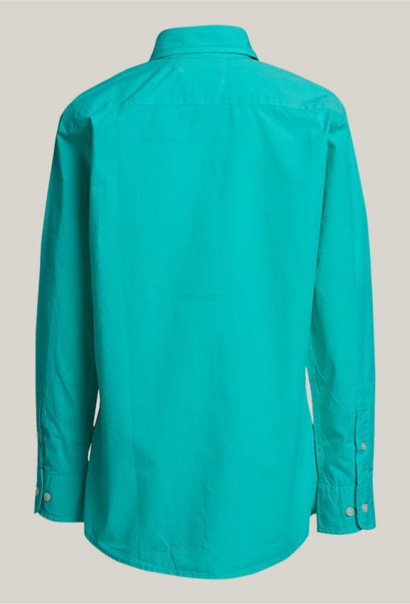 Custom Fit Poplin Shirt Mint - Groen
