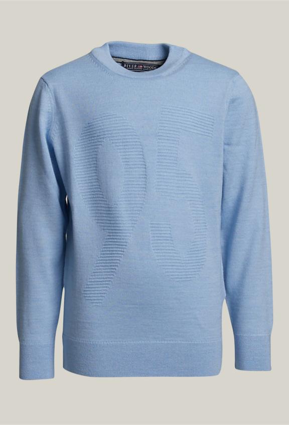 Custom Fit Crew Neck Pullover Dolphin Mix - Blauw