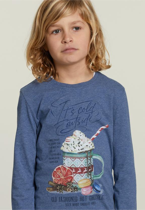 Cotton Fantasy T-Shirt Denim Mix - Blauw